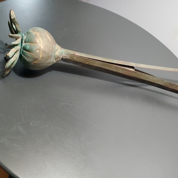 Vintage 1985 Carnevale/ Bulb Bud Vase/Brass copper verdigris Metal - Picture 4 of 7